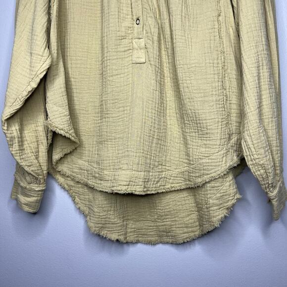 We The Free Lucy Solid SwingTop in Desert Yellow Gauze Size XS Boho Lagenlook - Picture 3 of 10